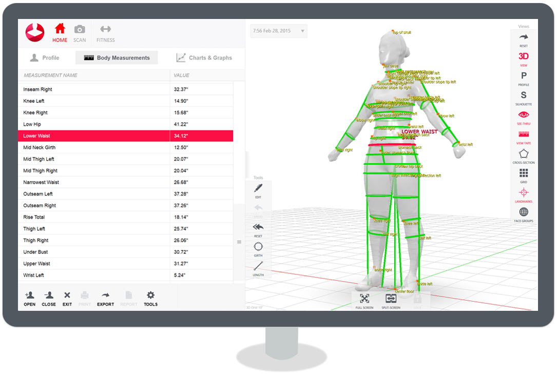 the styku app gives professionals the ability to perform a full body scan view 3d models extract measurements track changes in body shape