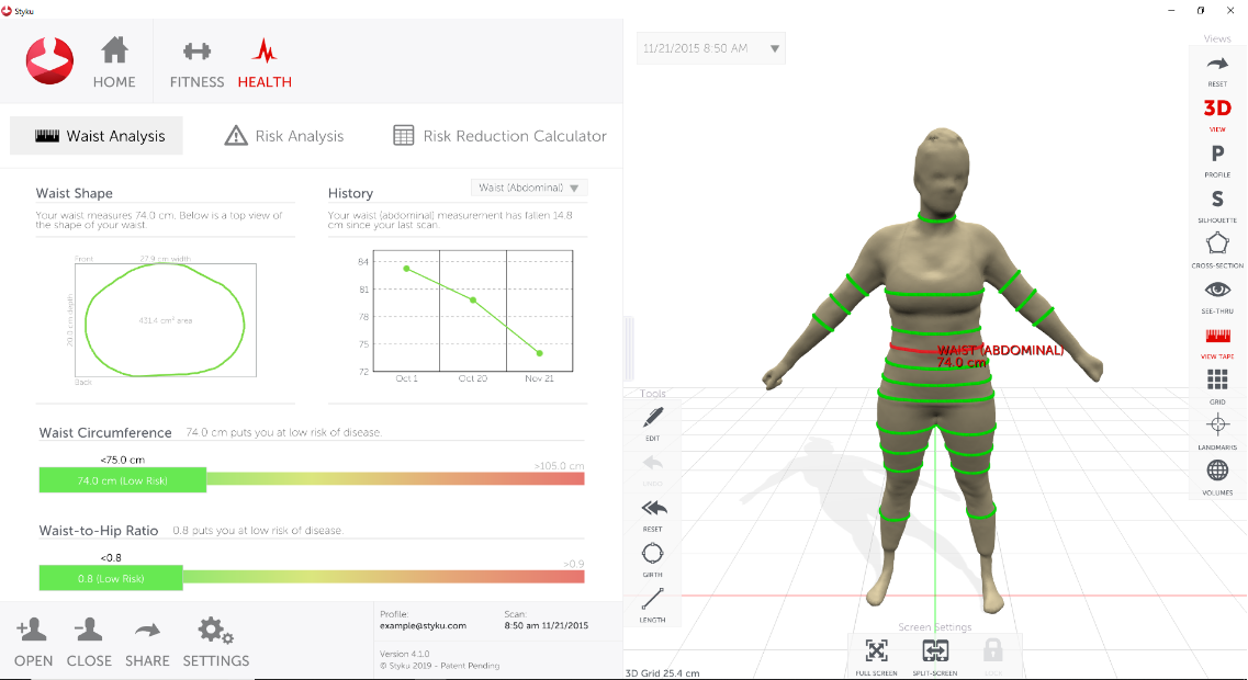 Waist Analysis Page