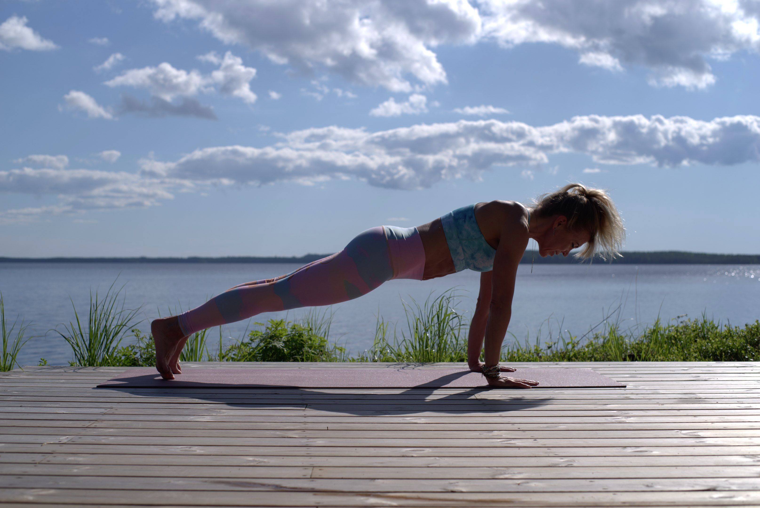 woman performing body composition exercise for transforming body shapes 